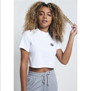 SikSilk New With Tags Retro Box Fit Crop 100% Cotton Tee – Optic White Size 2
